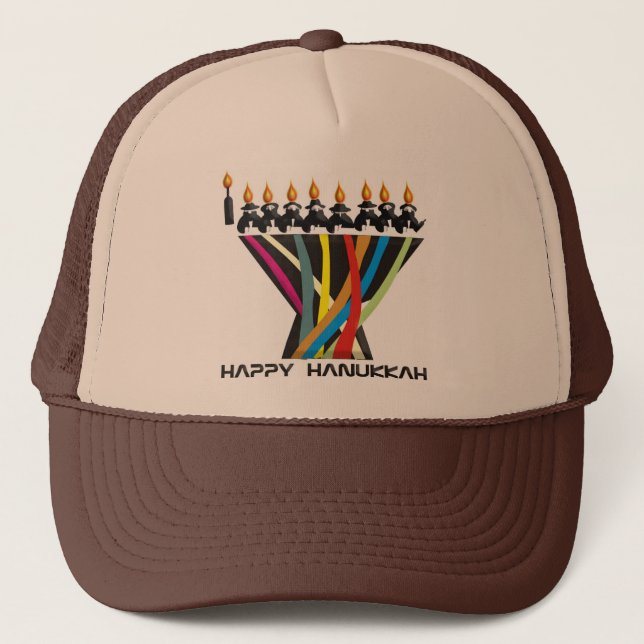 Gorra De Camionero Feliz Hanukkah (Anverso)