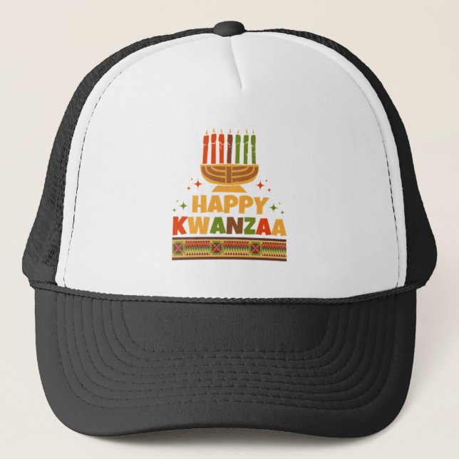 Gorra De Camionero Feliz Kwanzaa (Anverso)
