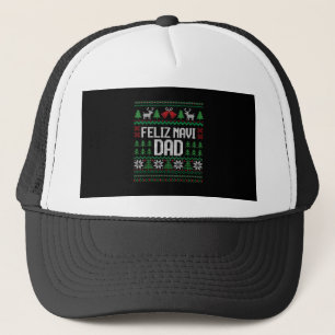 Gorra De Camionero Feliz Navi Papá Funny Ugly Sweater Navidad