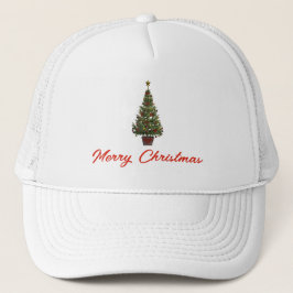 Gorra De Camionero Feliz Navidad. Árbol de Navidad