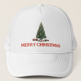 Gorra De Camionero Feliz Navidad. Árbol (diseño 1) con regalos