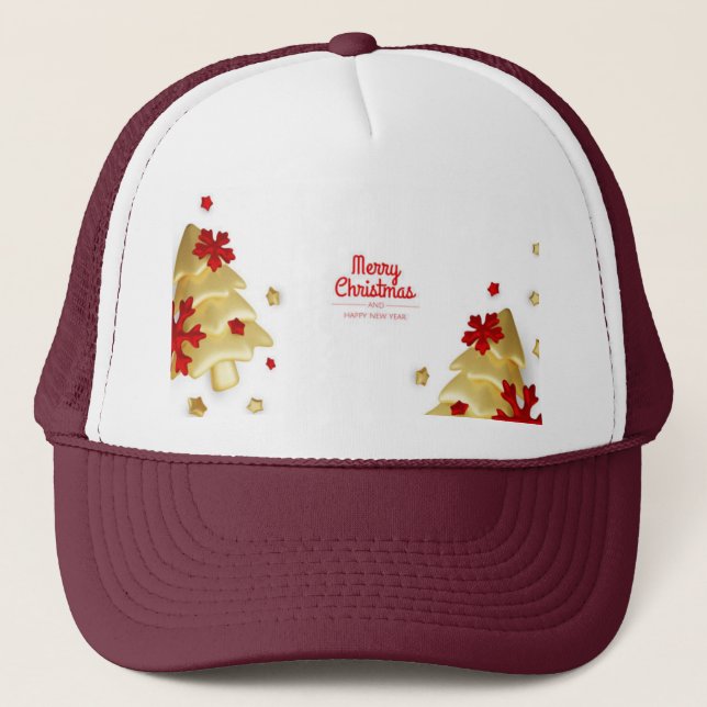 Gorra De Camionero Feliz Navidad Feliz Año Nuevo Navidad Fiesta-Cap (Anverso)