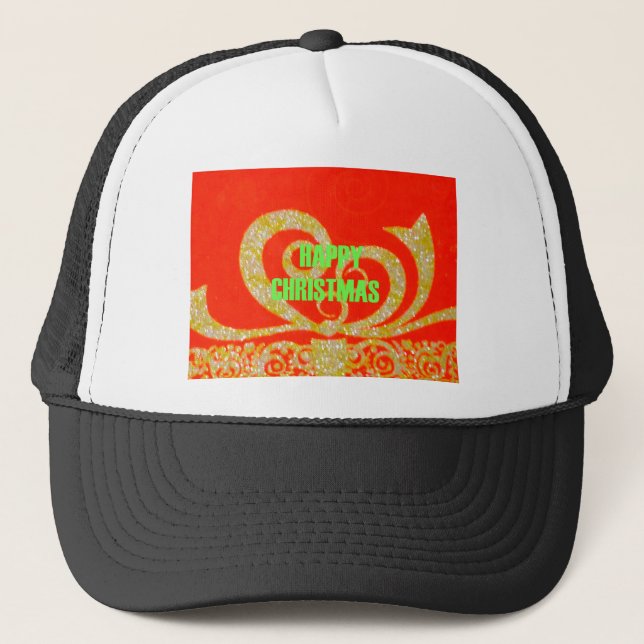 Gorra De Camionero Feliz Navidad Golden Red Snowflex.jpg (Anverso)