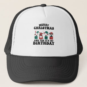 Gorra De Camionero Feliz Navidad Y Sí Es Mi Cumpleaños