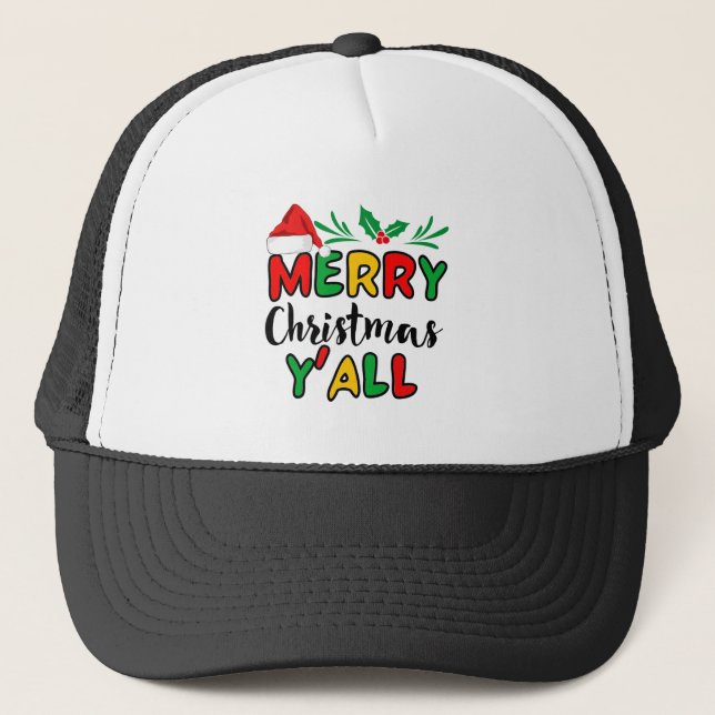 Gorra De Camionero Feliz Navidad Y'all (Anverso)