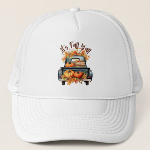 Gorra De Camionero Feliz otoño - Camión rústico con calabazas