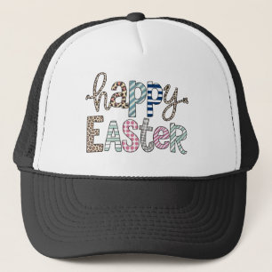 Gorra De Camionero Feliz Pascua Conejo Floral Lindo Leopardo de Prima
