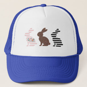 Gorra De Camionero Feliz Pascua Lindísimo Conejo Leopardo Pascua Cone
