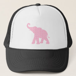 Gorra De Camionero Felíz patrón de elefante rosa