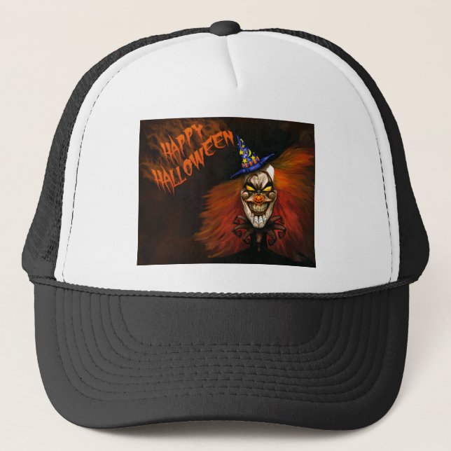Gorra De Camionero Feliz Payaso de Halloween asustado (Anverso)