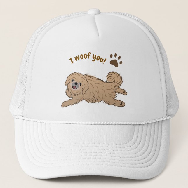Gorra De Camionero Feliz Perro Pekín, amante de ti (Anverso)