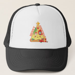 Gorra De Camionero Feliz Pizza Árbol de Navidad - Estilo Personalizad