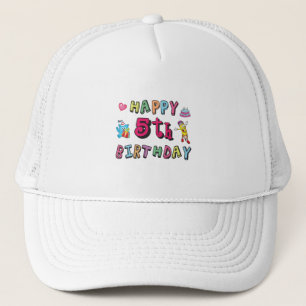 Gorra De Camionero Feliz quinto cumpleaños deseos de cumpleaños de 5