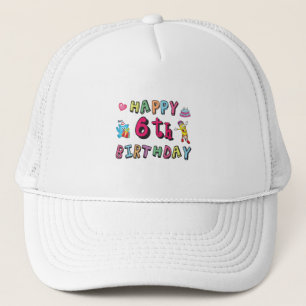 Gorra De Camionero Feliz sexto cumpleaños sorpresa de cumpleaños de 6