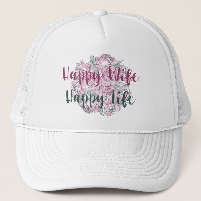 Gorra De Camionero Feliz vida a la esposa (Anverso)