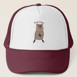 Gorra De Camionero Feliz y lindo diseño de personalizados de quokka
