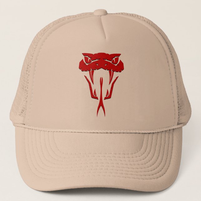 Gorra De Camionero Feroz cara de serpiente roja (Anverso)