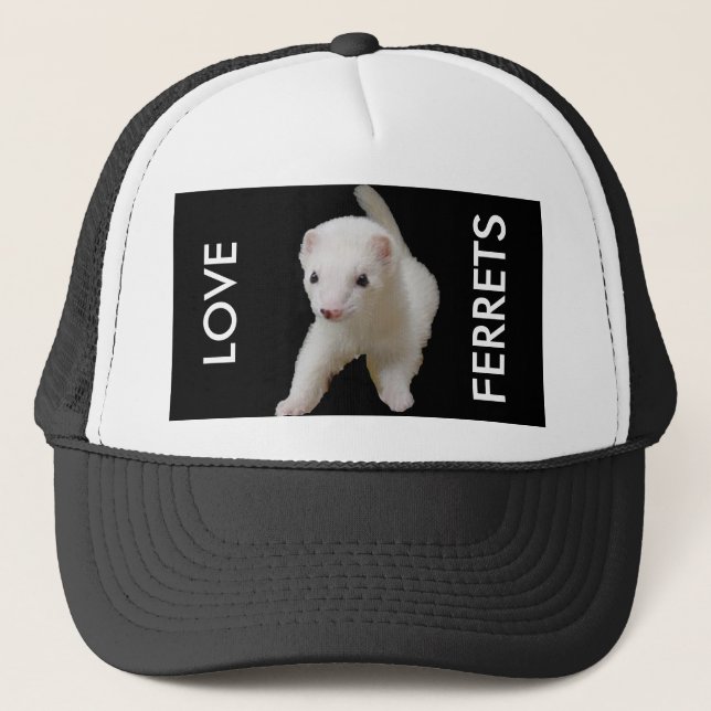 Gorra De Camionero Ferret de bebé blanco (Anverso)