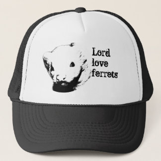 Gorra De Camionero Ferret en blanco y negro