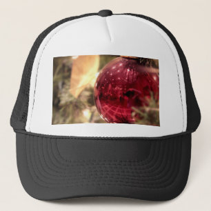 Gorra De Camionero festividad de adorno de árboles de navidad roja