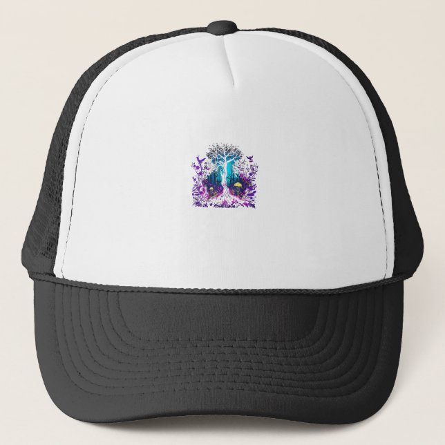Gorra De Camionero Fey Gothic Emo Goblincore Aesthetic  Forest Graphi (Anverso)