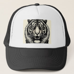 Gorra De Camionero Fierce Tiger Ink Art - Estética salvaje