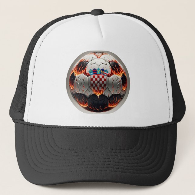 Gorra De Camionero Fiery Ball de fútbol croata (Anverso)