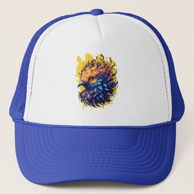 Gorra De Camionero Fiery Phoenix Bird Art (Anverso)