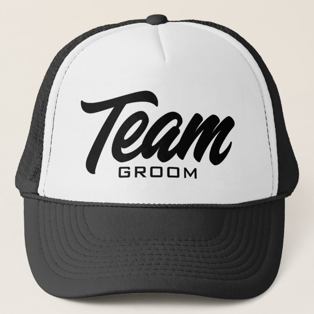 Gorra De Camionero Fiesta de boda de escritura Team Groom (Anverso)