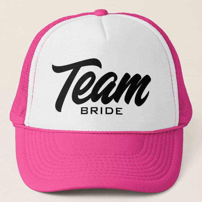 Gorra De Camionero Fiesta de bodas de escritura Team Bride (Anverso)