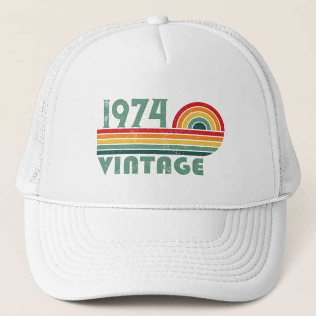 Gorra De Camionero Fiesta de cumpleaños 50 vintage personalizada (Anverso)