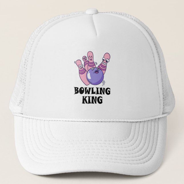 Gorra De Camionero Fiesta de cumpleaños de Bowling King Childrens (Anverso)