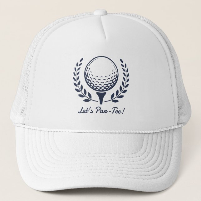 Gorra De Camionero Fiesta de cumpleaños de golf elegante (Anverso)