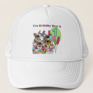 Gorra De Camionero Fiesta de Oso de Teddy camisetas de cumpleaños y r