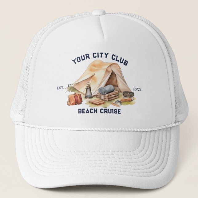 Gorra De Camionero Fiesta de soltera de fin de semana de acampada sim (Anverso)