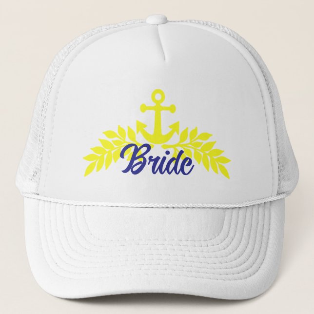 Gorra De Camionero Fiesta de soltería de novias con temática náutica (Anverso)