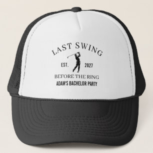 Gorra De Camionero Fiesta de Soltero Último Swing Antes del Anillo Go