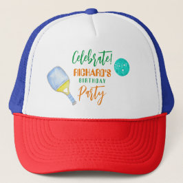 Gorra De Camionero Fiesta Deportivo Acuarela Baloncesto Temático Cump