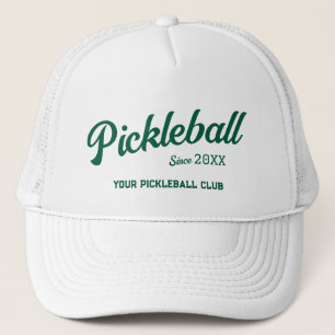 Gorra De Camionero Fiesta Escudo del Club de Pickleball Verde Preppy