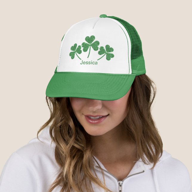 Gorra De Camionero Fiesta irlandés del Green Shamrock Vine (In situ)