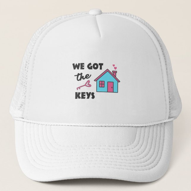 Gorra De Camionero Fiesta para el calentamiento de la casa Tenemos la (Anverso)