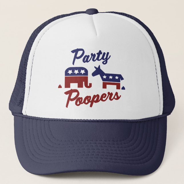 Gorra De Camionero Fiesta político Poopers (Anverso)