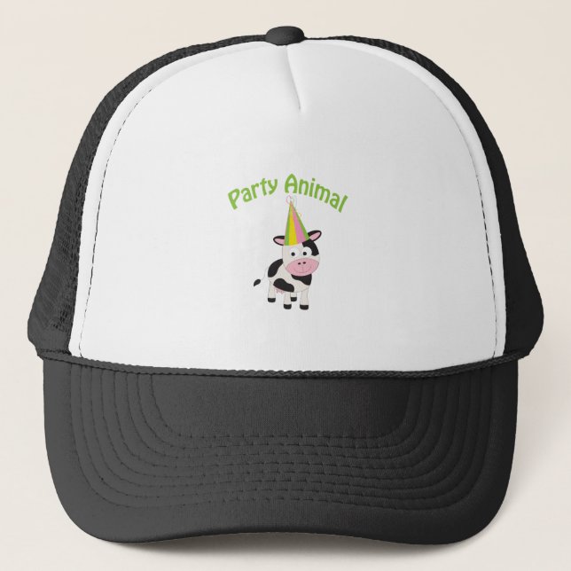 Gorra De Camionero Fiesta Vaca animal (Anverso)