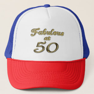 Gorra De Camionero Fifty Years Fabulous at 50 Gold Typography Age 50