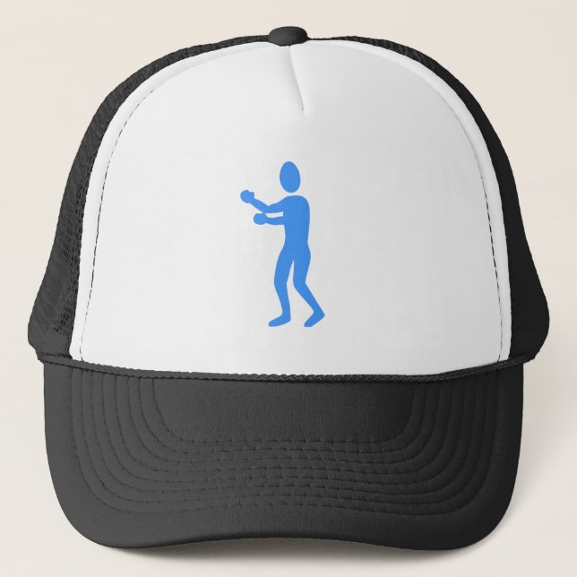 Gorra De Camionero Figura de boxeo - Azul bebé (Anverso)