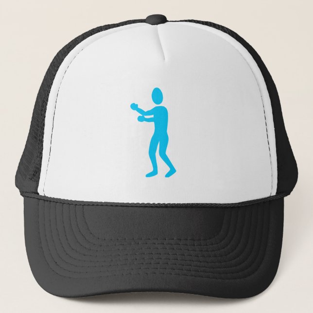 Gorra De Camionero Figura de boxeo - Azul cielo (Anverso)
