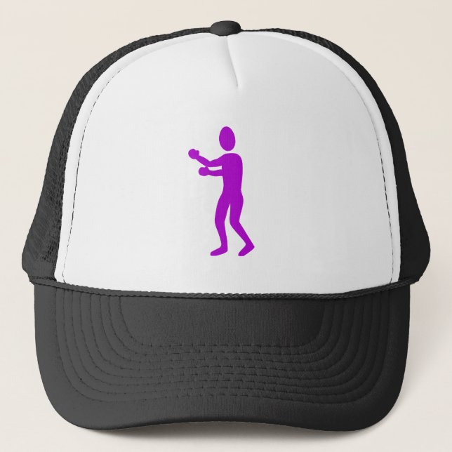 Gorra De Camionero Figura de boxeo - Púrpura (Anverso)