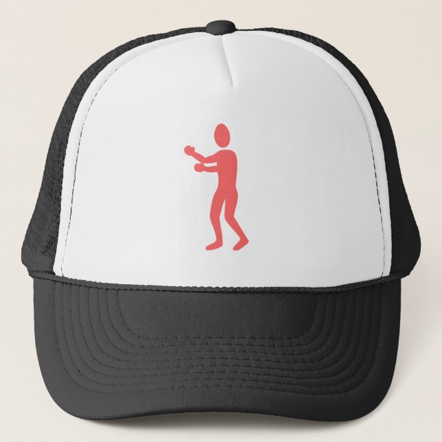Gorra De Camionero Figura de boxeo - Rosa tropical (Anverso)