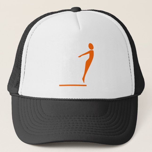 Gorra De Camionero Figura de buceo - Naranja (Anverso)