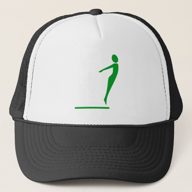 Gorra De Camionero Figura de buceo - Verde de hierba (Anverso)